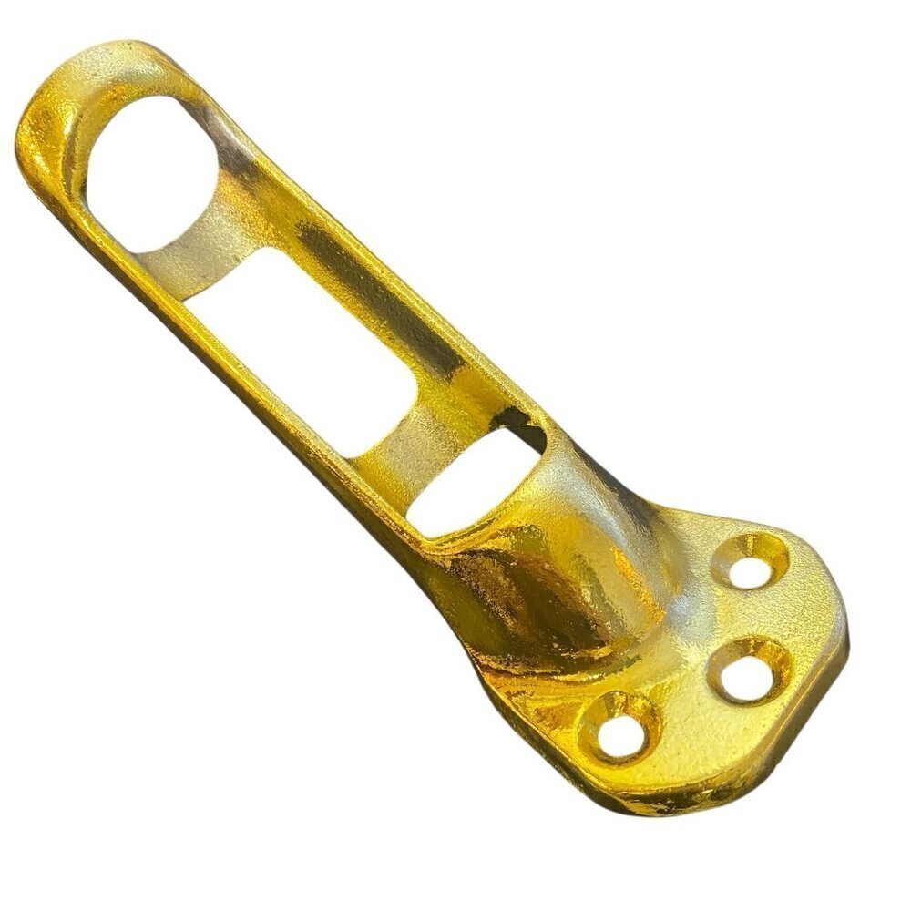 Flag Pole Holder Lightweight Gold Painted Aluminum 6.5 Inch Holds 1 inch Pole